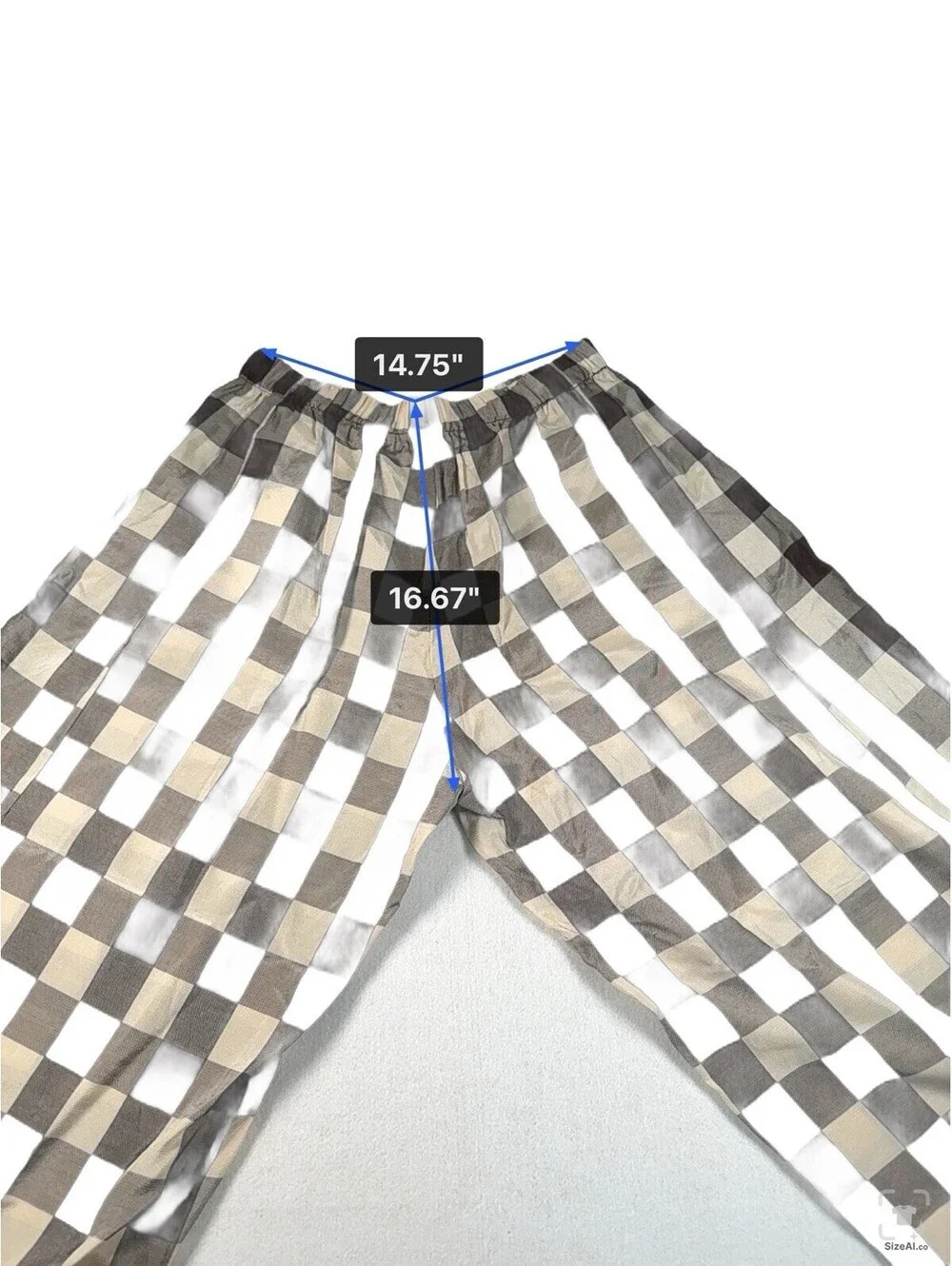 ZW Collection Gingham / Plaid Brown Flowy Pants from Zara Size XL New With Tags